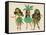 Luau Girls Beige-Cat Coquillette-Framed Stretched Canvas