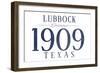 Lubbock, Texas - Established Date (Blue)-Lantern Press-Framed Art Print