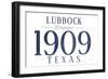 Lubbock, Texas - Established Date (Blue)-Lantern Press-Framed Art Print