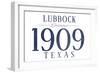 Lubbock, Texas - Established Date (Blue)-Lantern Press-Framed Art Print