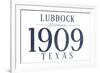 Lubbock, Texas - Established Date (Blue)-Lantern Press-Framed Art Print