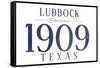 Lubbock, Texas - Established Date (Blue)-Lantern Press-Framed Stretched Canvas