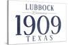 Lubbock, Texas - Established Date (Blue)-Lantern Press-Stretched Canvas