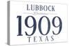 Lubbock, Texas - Established Date (Blue)-Lantern Press-Stretched Canvas