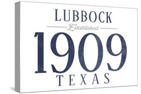 Lubbock, Texas - Established Date (Blue)-Lantern Press-Stretched Canvas