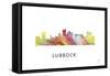 Lubbock Texas Skyline-Marlene Watson-Framed Stretched Canvas