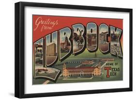 Lubbock, Texas - Texas Tech-Lantern Press-Framed Art Print