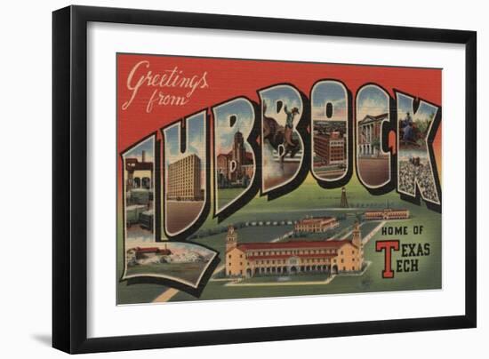 Lubbock, Texas - Texas Tech-Lantern Press-Framed Art Print