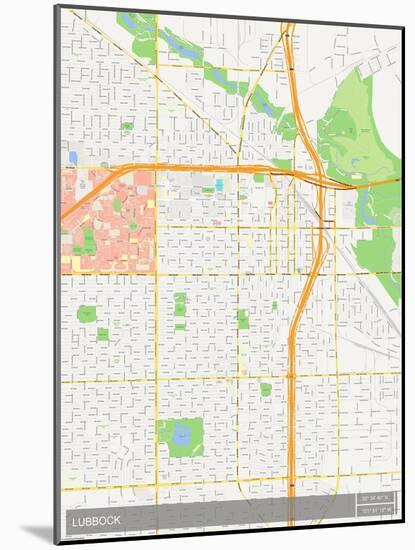 Lubbock, United States of America Map-null-Mounted Poster