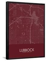 Lubbock, United States of America Red Map-null-Framed Poster