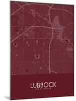 Lubbock, United States of America Red Map-null-Mounted Poster