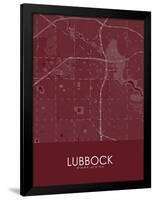 Lubbock, United States of America Red Map-null-Framed Poster