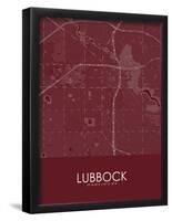 Lubbock, United States of America Red Map-null-Framed Poster