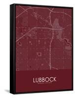 Lubbock, United States of America Red Map-null-Framed Stretched Canvas