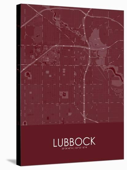 Lubbock, United States of America Red Map-null-Stretched Canvas
