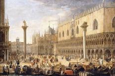 The Piazzetta, Venice-Luca Carlevarijs-Framed Stretched Canvas