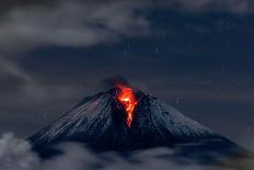 Sangay volcano erupting at night, Sangay National Park, Ecuador-Lucas Bustamante-Photographic Print