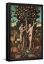 Lucas Cranach (Adam and Eve) Art Poster Print-null-Framed Poster