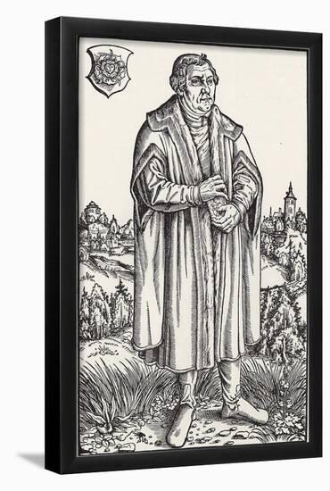 Lucas Cranach d. J. (Portrait of Martin Luther) Art Poster Print-null-Framed Poster