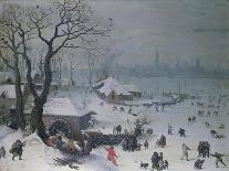 Detail From: Winter Landscape Near Antwerp, 1590-Lucas I. van Valckenborch-Mounted Giclee Print