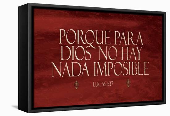 Lucas Porque Red-Jace Grey-Framed Stretched Canvas