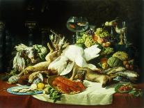 A Still Life with Fruit, Fish, Game and a Goldfish Bowl-Lucas Schaefels-Mounted Giclee Print