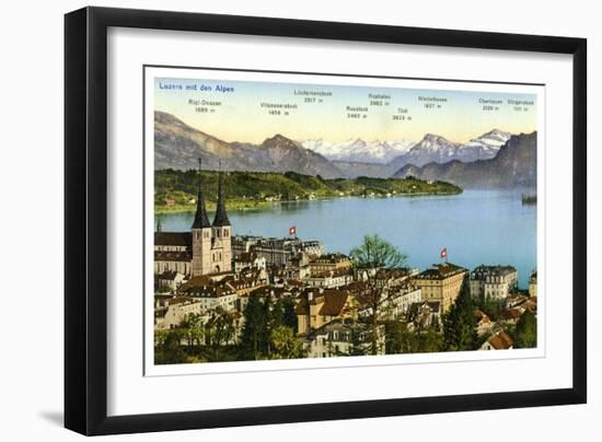 Lucerne and the Alps, Switzerland, 20th Century-null-Framed Premium Giclee Print