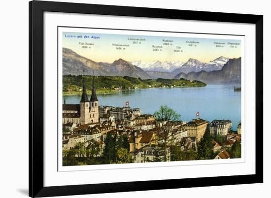 Lucerne and the Alps, Switzerland, 20th Century-null-Framed Giclee Print