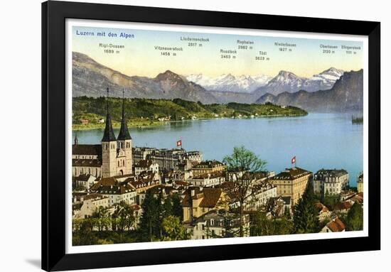 Lucerne and the Alps, Switzerland, 20th Century-null-Framed Giclee Print