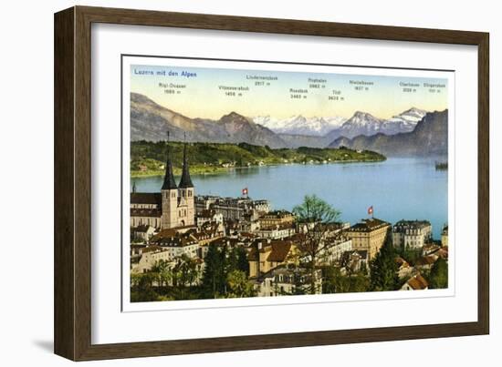 Lucerne and the Alps, Switzerland, 20th Century-null-Framed Giclee Print