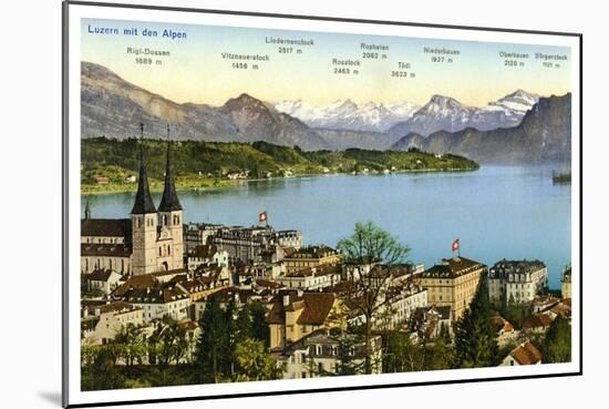 Lucerne and the Alps, Switzerland, 20th Century-null-Mounted Giclee Print