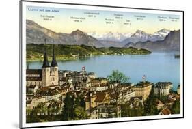 Lucerne and the Alps, Switzerland, 20th Century-null-Mounted Giclee Print