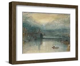 Lucerne by Moonlight: Sample Study, Circa 1842-3, Watercolour on Paper-JMW Turner-Framed Giclee Print