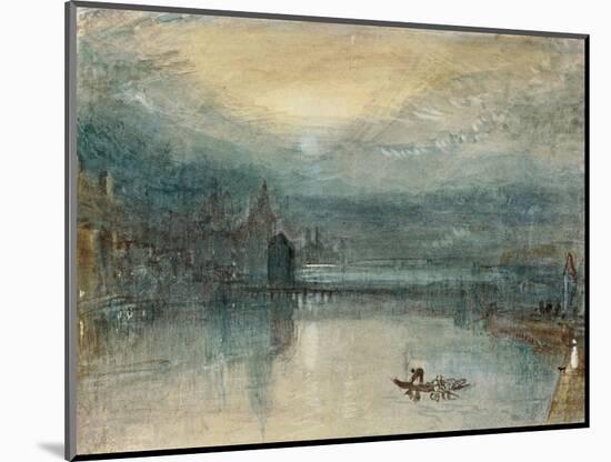 Lucerne by Moonlight: Sample Study, Circa 1842-3, Watercolour on Paper-JMW Turner-Mounted Giclee Print