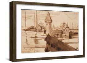 Lucerne, Chapel Bridge-Victor Hugo-Framed Giclee Print