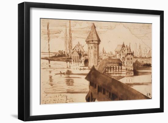 Lucerne, Chapel Bridge-Victor Hugo-Framed Giclee Print