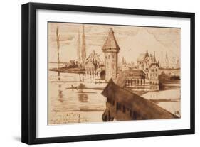 Lucerne, Chapel Bridge-Victor Hugo-Framed Giclee Print