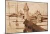 Lucerne, Chapel Bridge-Victor Hugo-Mounted Giclee Print