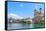 Lucerne City View with River Reuss and Jesuit Church, Switzerland-Zechal-Framed Stretched Canvas