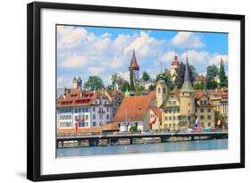 Lucerne City View with River Reuss, Switzerland-Zechal-Framed Photographic Print