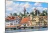 Lucerne City View with River Reuss, Switzerland-Zechal-Mounted Photographic Print