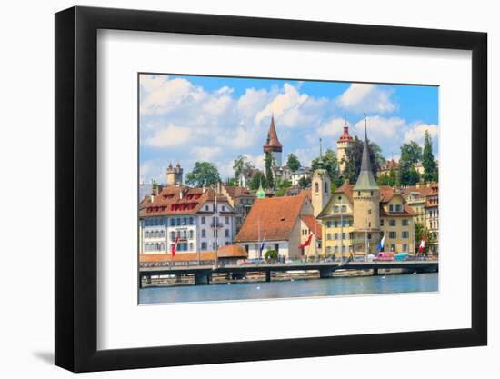 Lucerne City View with River Reuss, Switzerland-Zechal-Framed Photographic Print
