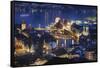 Lucerne Old Town Night Scenic, Switzerland-George Oze-Framed Stretched Canvas