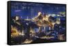 Lucerne Old Town Night Scenic, Switzerland-George Oze-Framed Stretched Canvas