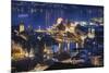 Lucerne Old Town Night Scenic, Switzerland-George Oze-Mounted Photographic Print
