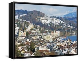 Lucerne on Lake Lucerne, Lucerne, Switzerland, Europe-Christian Kober-Framed Stretched Canvas