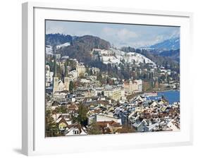 Lucerne on Lake Lucerne, Lucerne, Switzerland, Europe-Christian Kober-Framed Photographic Print