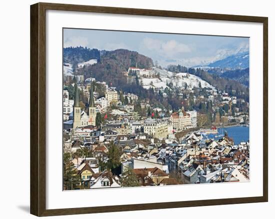 Lucerne on Lake Lucerne, Lucerne, Switzerland, Europe-Christian Kober-Framed Photographic Print