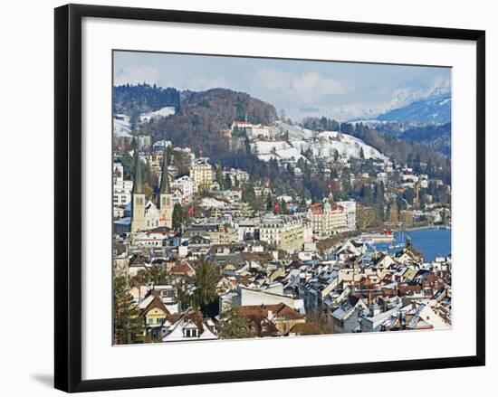 Lucerne on Lake Lucerne, Lucerne, Switzerland, Europe-Christian Kober-Framed Photographic Print