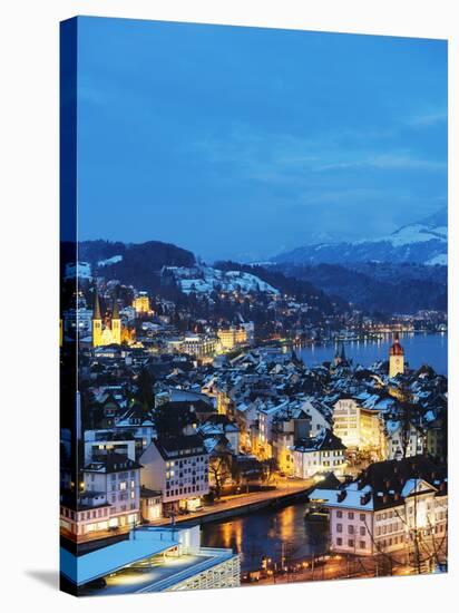 Lucerne on Lake Lucerne, Lucerne, Switzerland, Europe-Christian Kober-Stretched Canvas